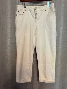 DKNY White Cropped Jeans